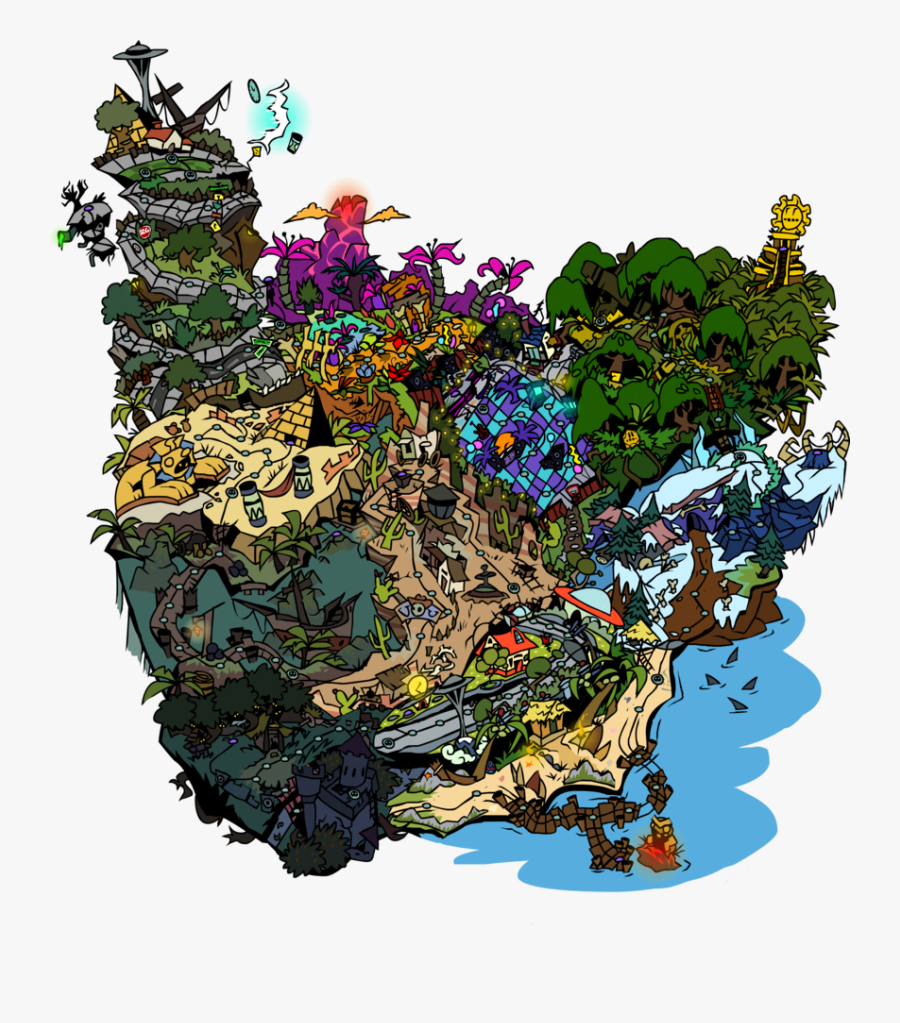 Pvz2 World Map By Devianjp824 - Plants Vs Zombies 2 All Zombies Modern Day, Transparent Clipart