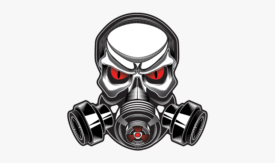 Printed Vinyl Gas Mask Skull Stickers Factory - Skull Gas Mask Logo, Transparent Clipart