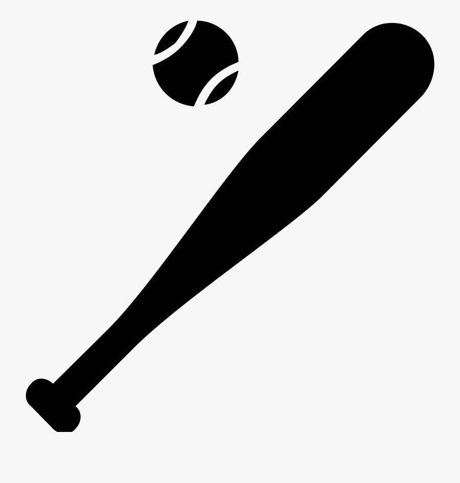 It"s An Image Of A Baseball And Bat - Baseball Bat Clipart Black And White, Transparent Clipart