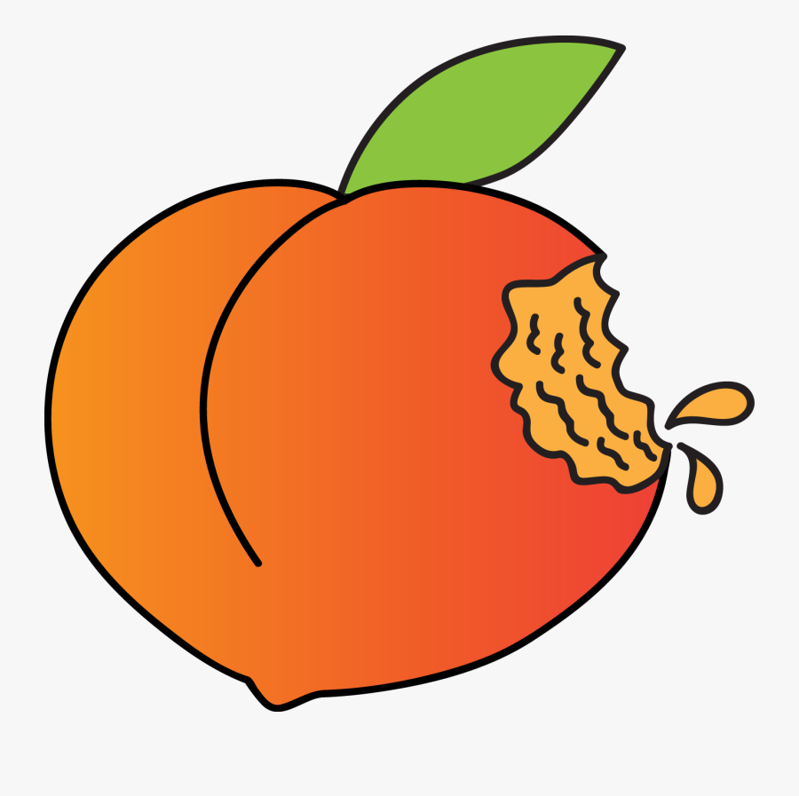 Eaten Peach Clipart, Transparent Clipart