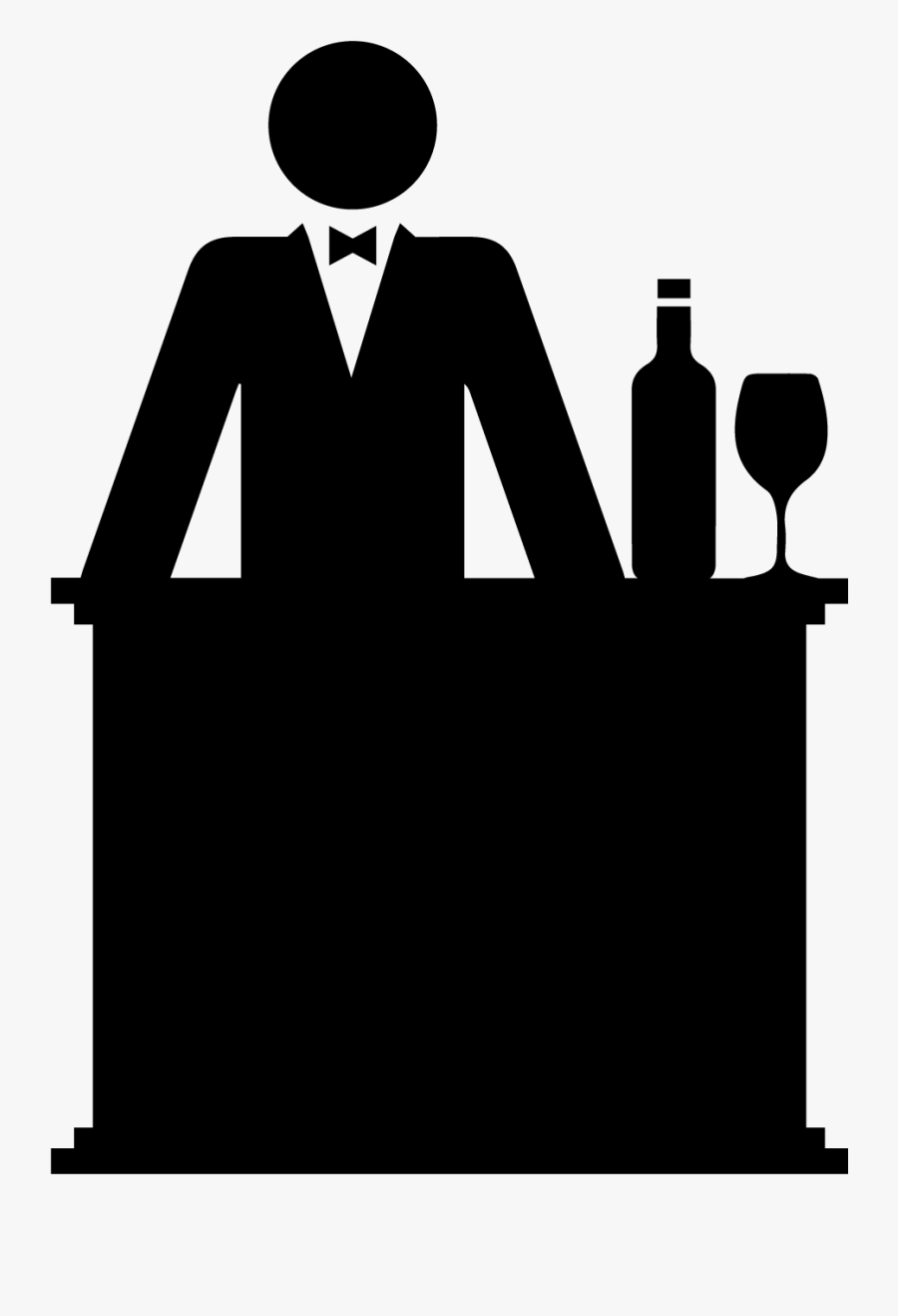 Bar Service Silhouette - Silhouette Bartender Png, Transparent Clipart