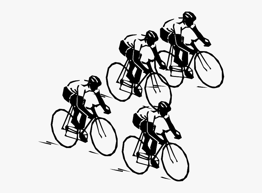 Transparent Bicycle Clipart Black And White - Riding Bike Clipart Png, Transparent Clipart