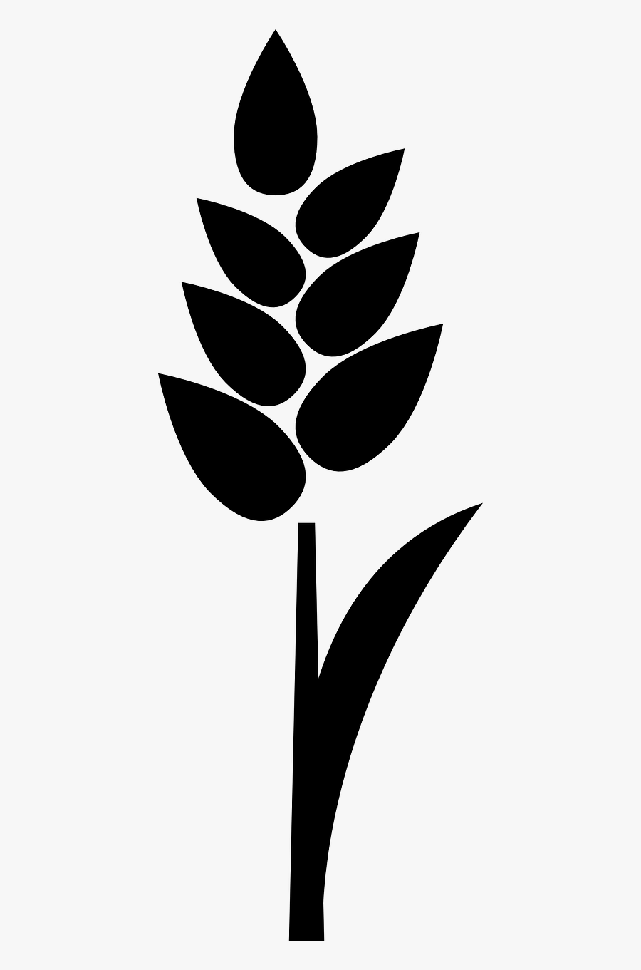 Wheat Plant Silhouette Free Picture - Rice Silhouette Png, Transparent Clipart