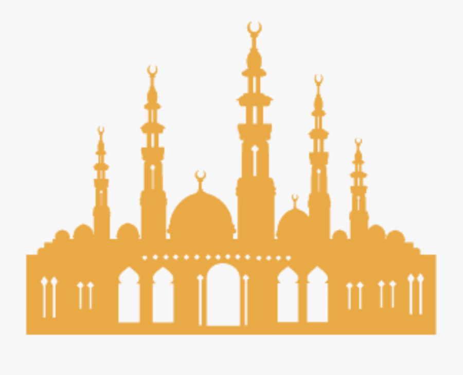 Mecca Silhouette Quran Mosque Church Islam Clipart - Mosque Silhouette Orange Png, Transparent Clipart