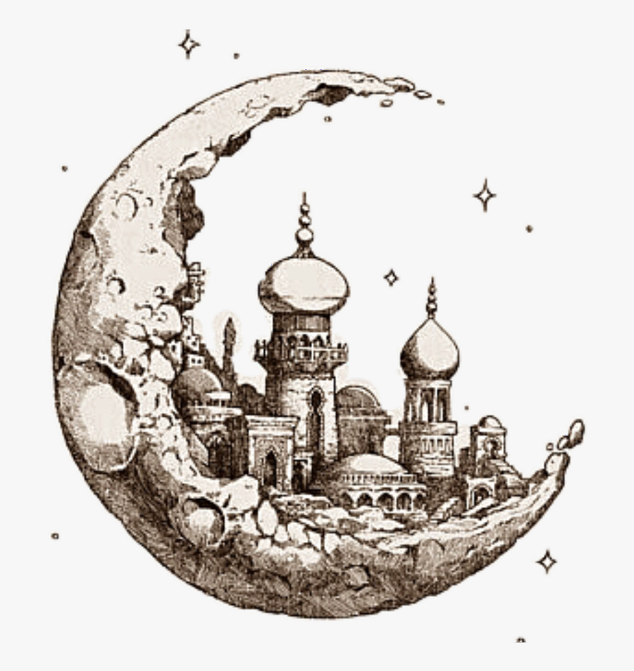 #mosque #ramadan #islam #islamic - Taj Mahal With Moon Drawing , Free