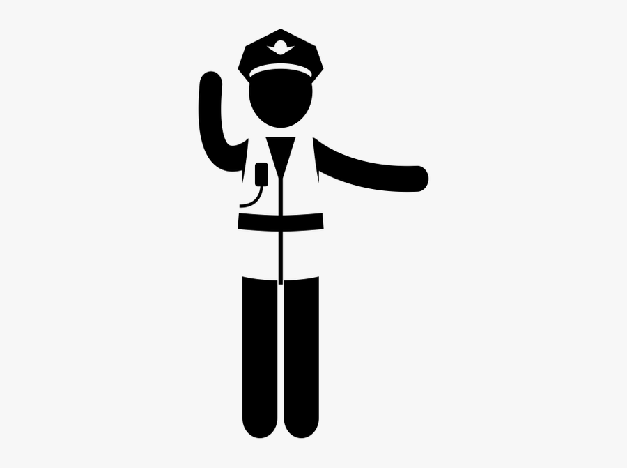 Traffic Police - Stick Figure Police, Transparent Clipart