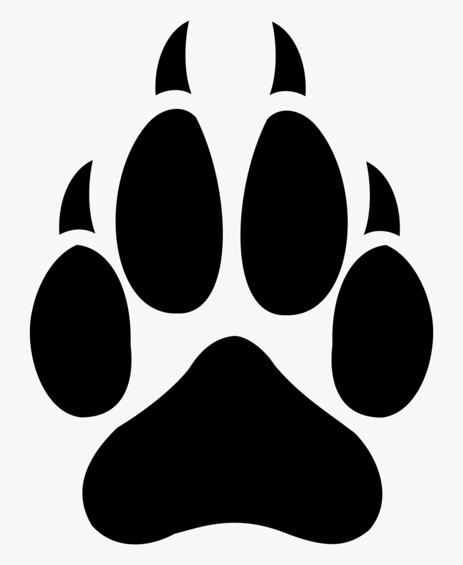 Gray Wolf Cat T-shirt Paw Clip Art - Wolf Paw Print Png, Transparent Clipart