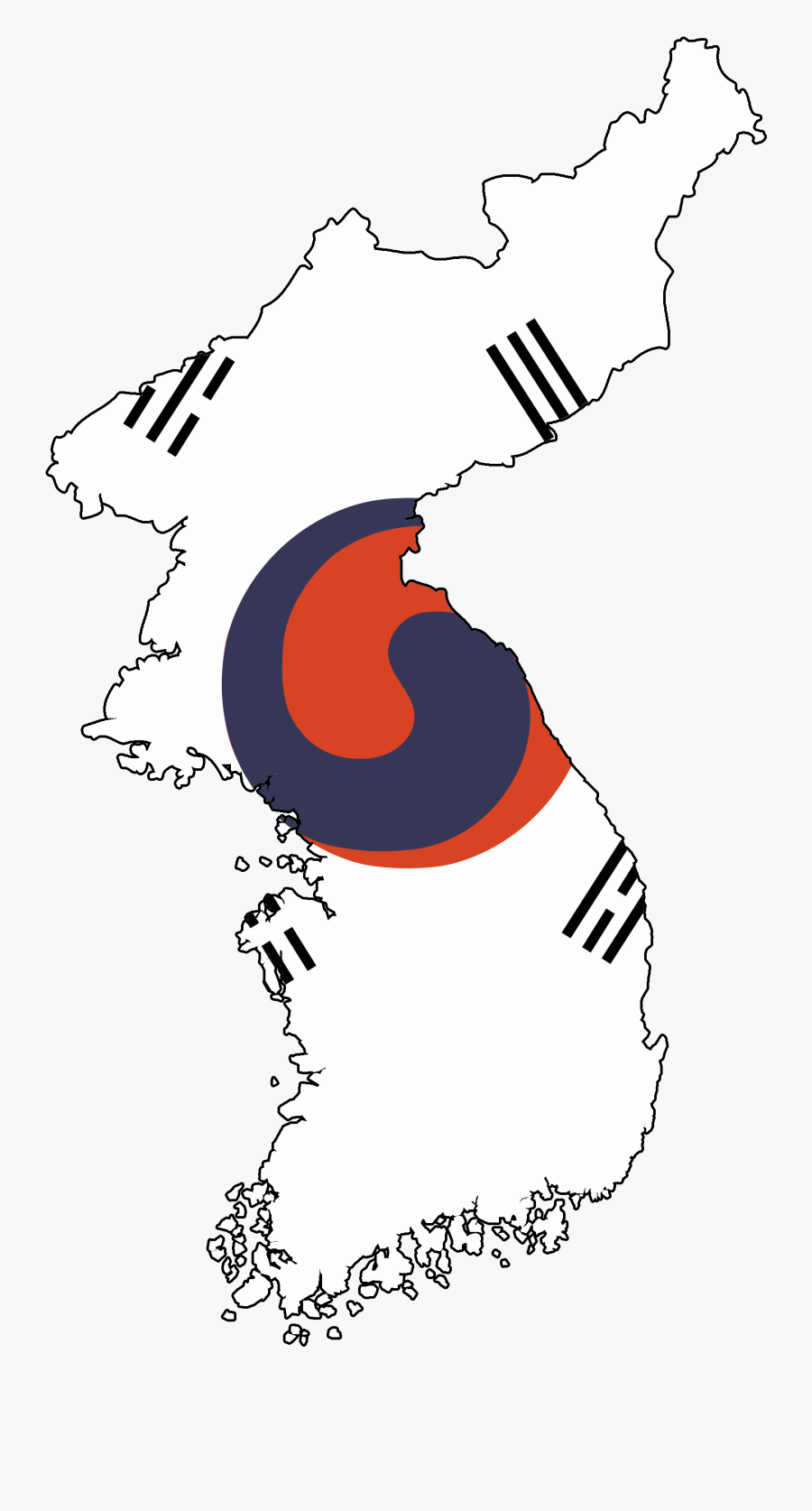 Flag Map Of The Korean Empire - Flag Map Of Japanese Empire, Transparent Clipart