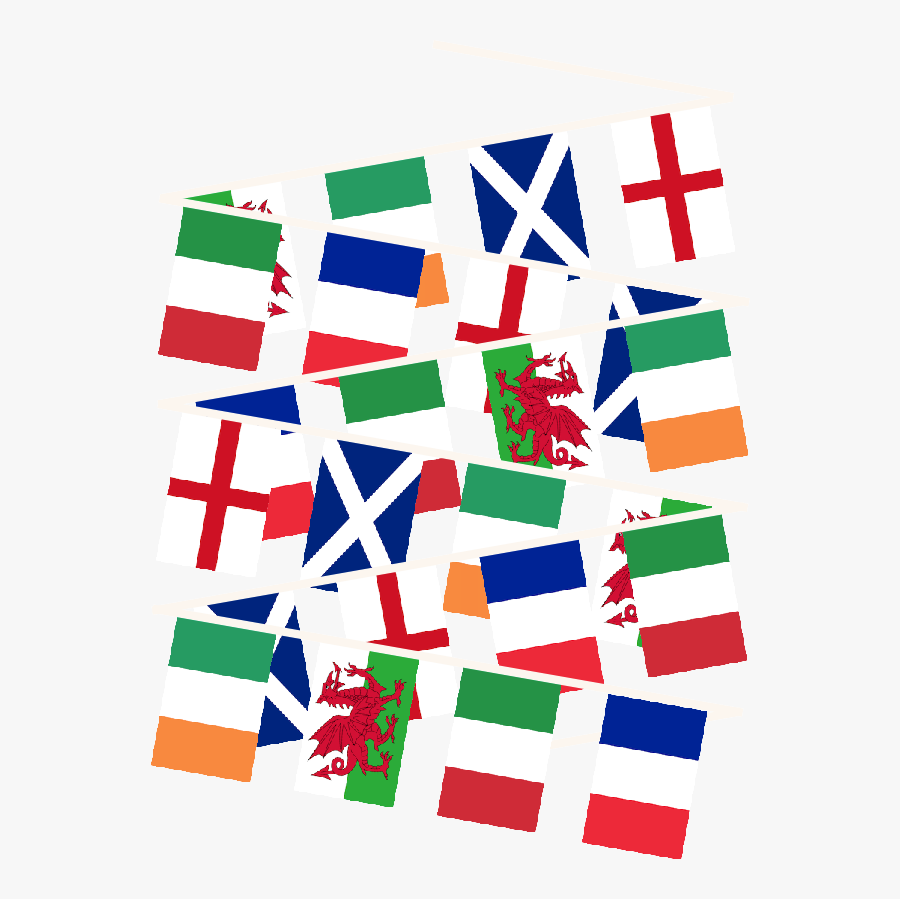 Square Clipart Bunting - 6 Nations Flags Png, Transparent Clipart