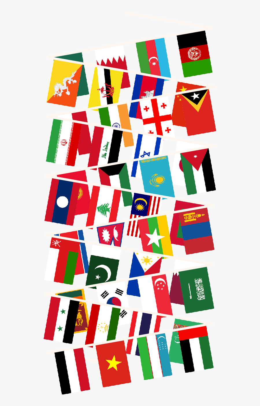 Clip Art Asian Flag - World Flags Bunting Transparent, Transparent Clipart