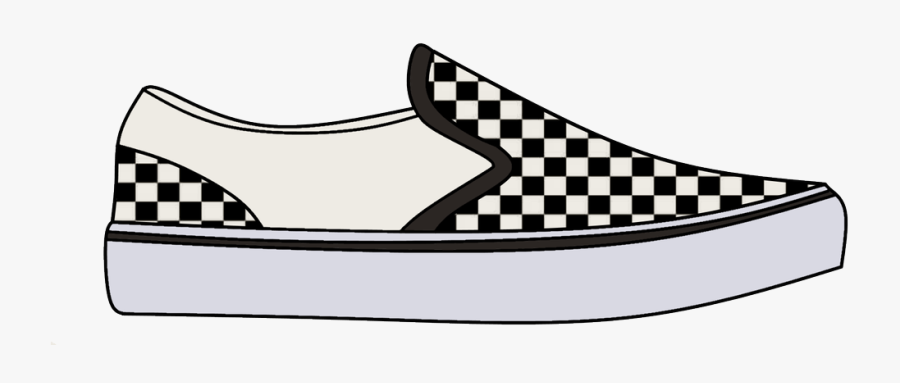 #vans #checkerboard #png #shoes #vansoffthewall #shoe - Line Art Shoes Vans Checkerboard Clipart, Transparent Clipart