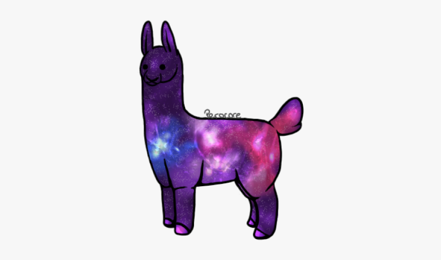 Purple Llama Cliparts - Galaxy Llama No Background, Transparent Clipart