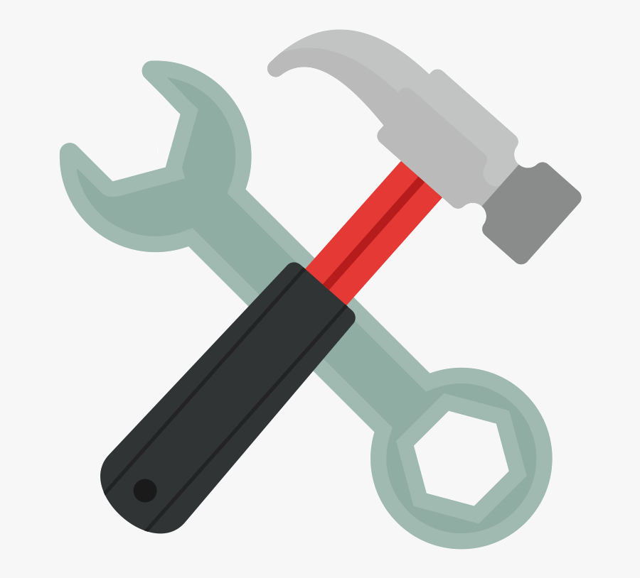 Wrench And Hammer Tools - Wrench Hammer Cartoon, Transparent Clipart