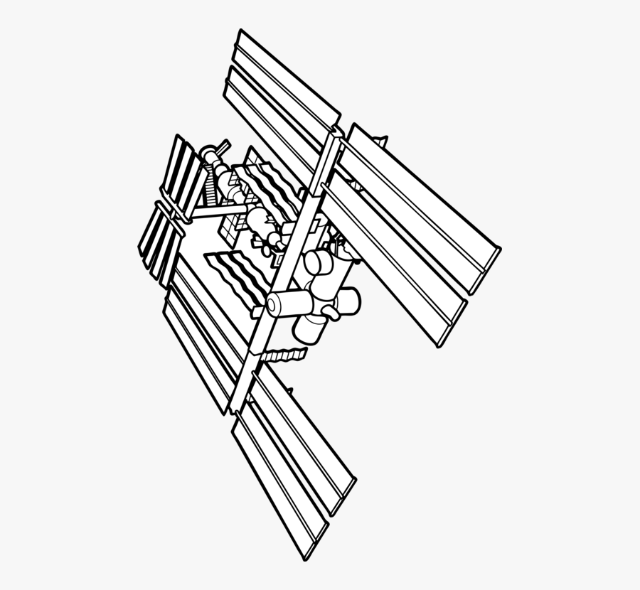 Line Art,angle,material - Nasa Space Station Sketch, Transparent Clipart