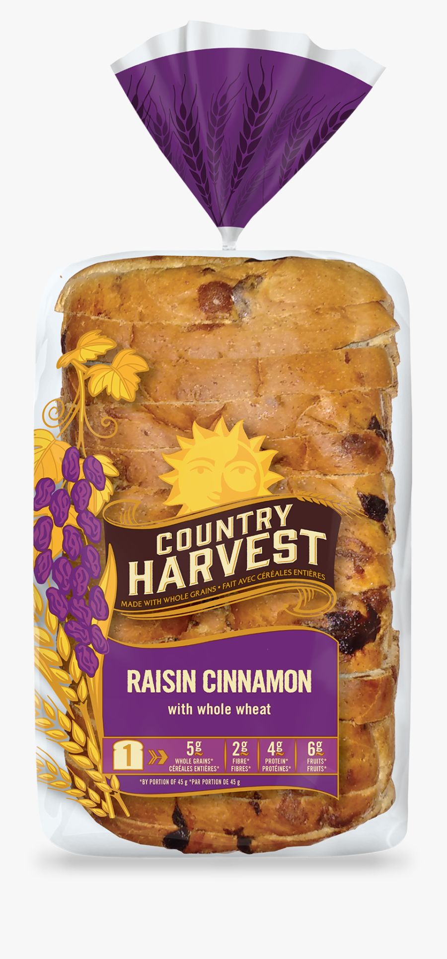 Country Harvest Raisin Bread Clipart Vegetarian Cuisine - Country Harvest Bread, Transparent Clipart