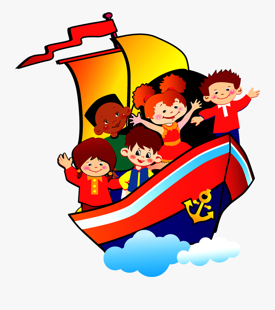 Child Cartoon Rainbow Drawing - Children Sailing Cartoon, Transparent Clipart