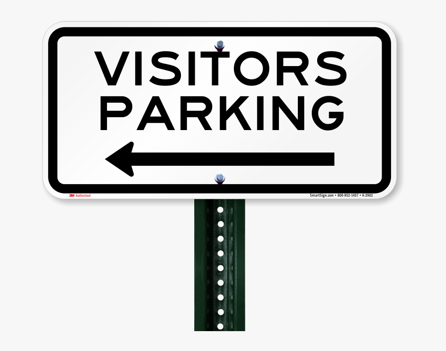 Visitors Sign Left Arrow - Sign, Transparent Clipart