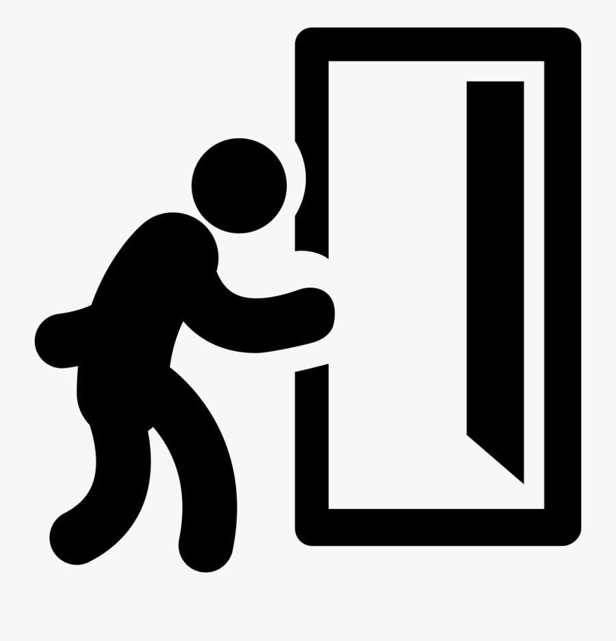 Transparent Exit Door Png - Person Opening Door Icon, Transparent Clipart