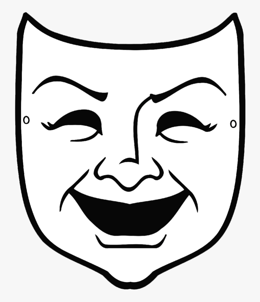 Comedy-mask Copy Clipart , Png Download - Greek Comedy Mask Template ...