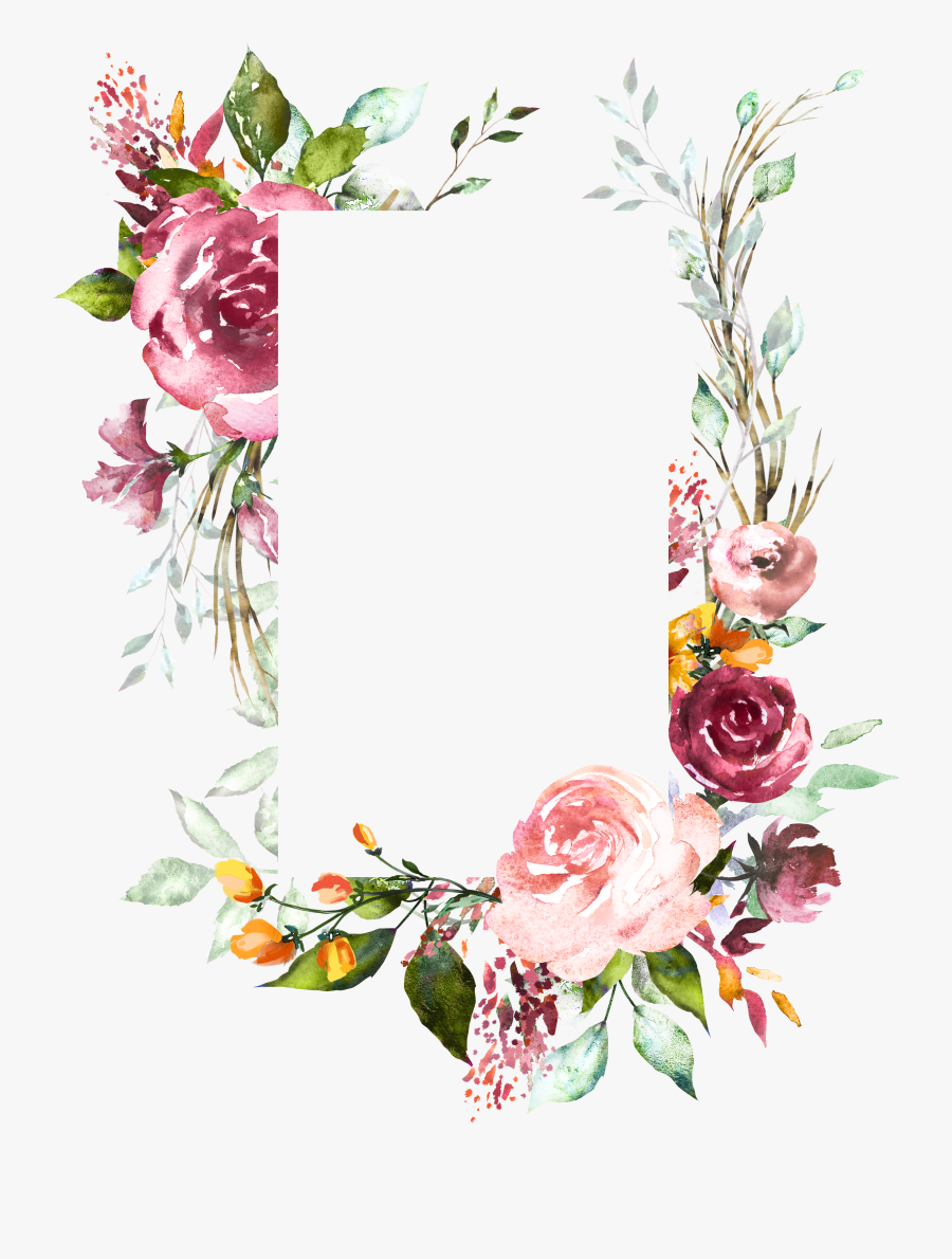 Watercolor Flower Frame Png , Free Transparent Clipart - ClipartKey