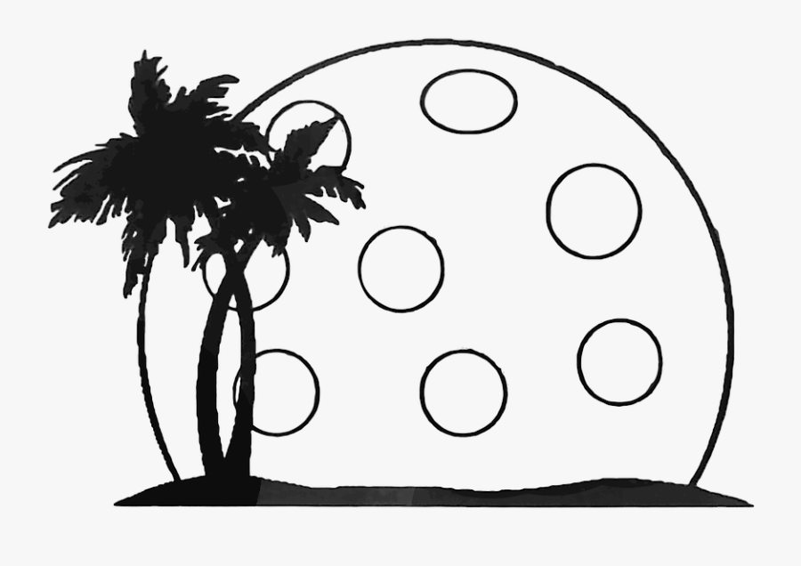 Black And White Palm Tree Outline, Transparent Clipart