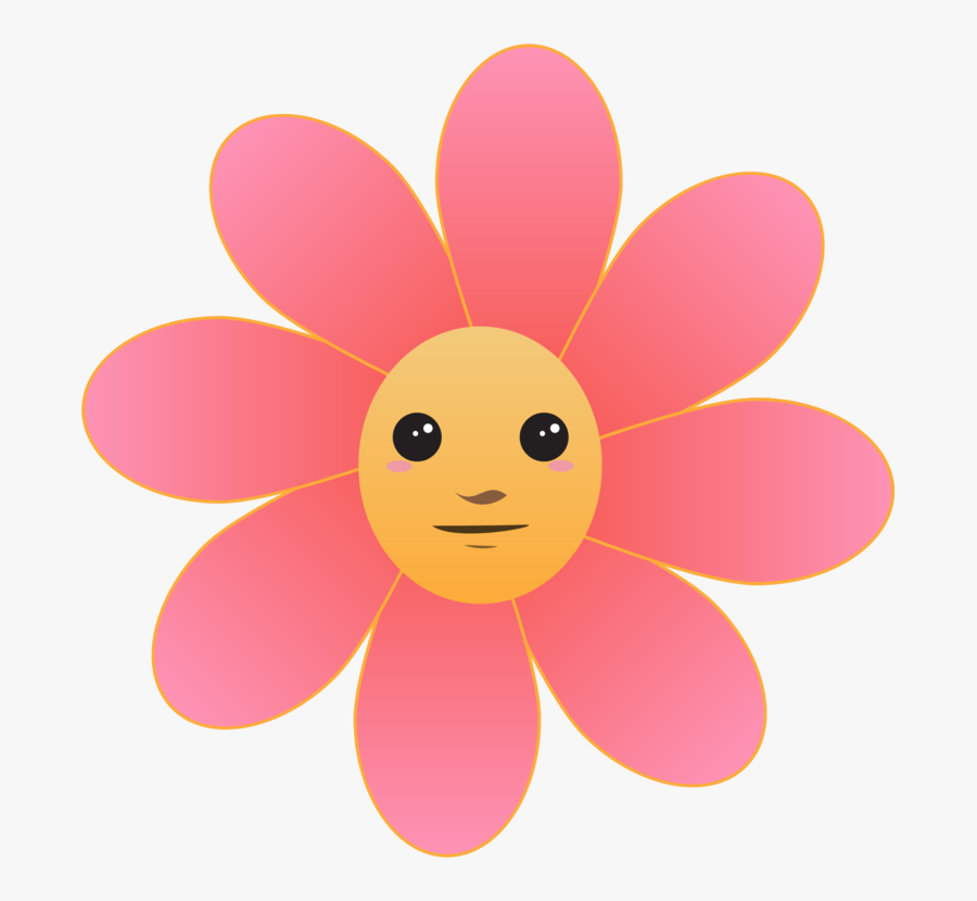 Cute Flower Face Svg Clip Arts - Flower With A Face Clipart, Transparent Clipart