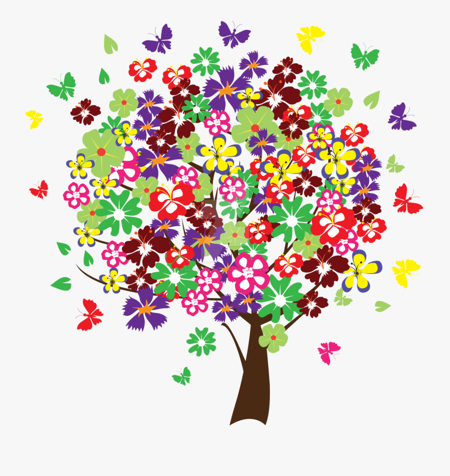 Clipart Of Colorful Tree - Colorful Tree Clip Art, Transparent Clipart