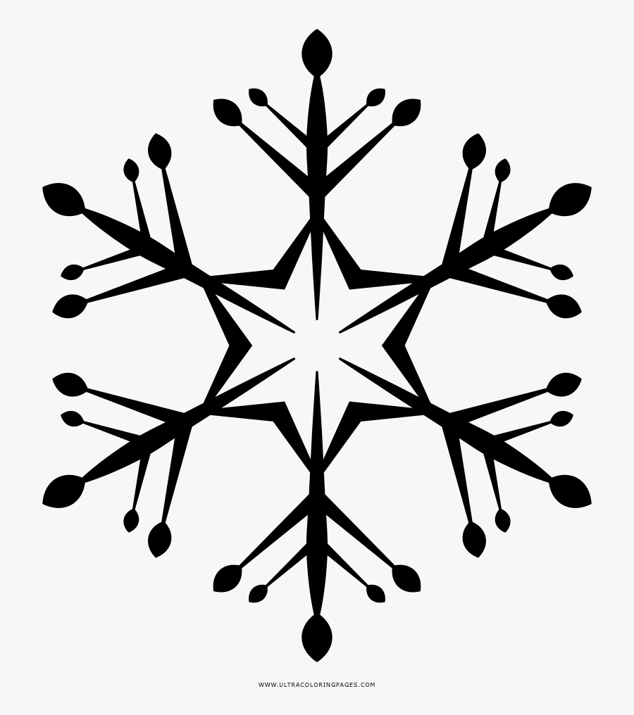 Snowflake Coloring Page - Cooling Symbol Vector, Transparent Clipart
