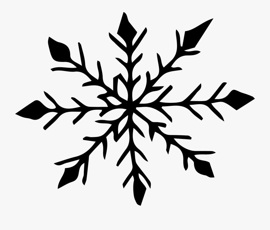 Simple Snowflake Outline, Transparent Clipart