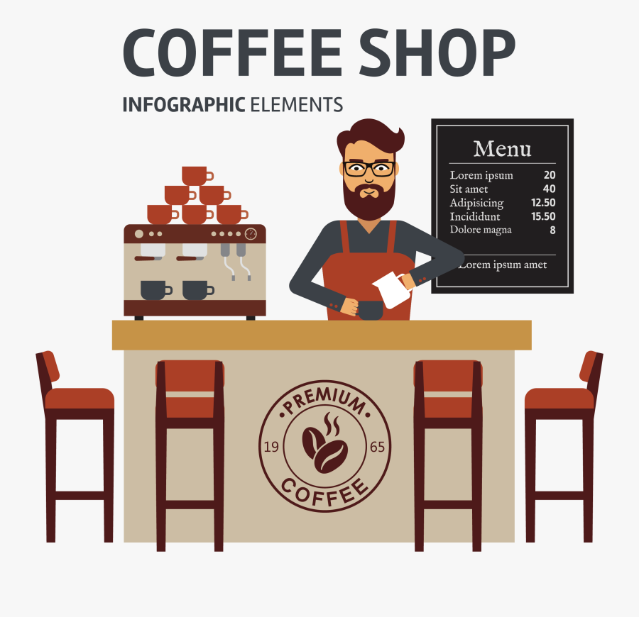Transparent Cafe Clipart - Coffee Shop Vector Png, Transparent Clipart