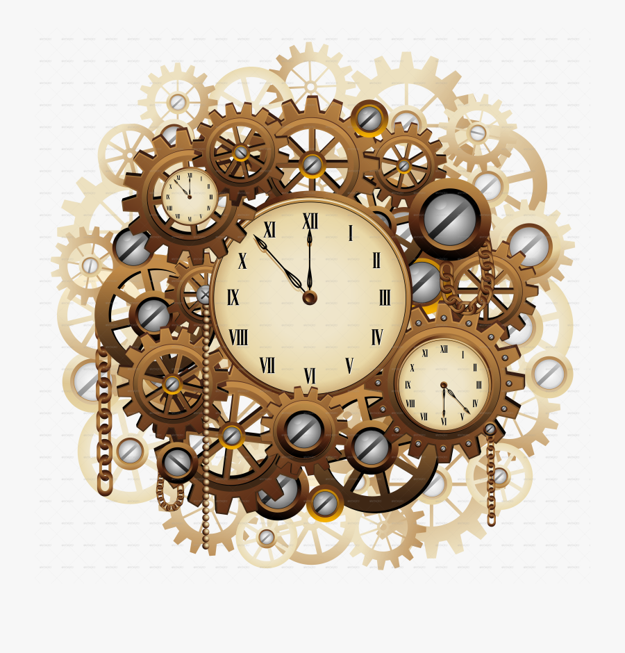 Clocks Clipart Sketch - Clock And Gear Png, Transparent Clipart