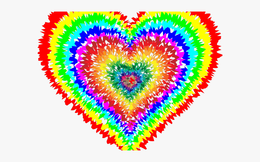 Tie Dye Love Heart, Transparent Clipart