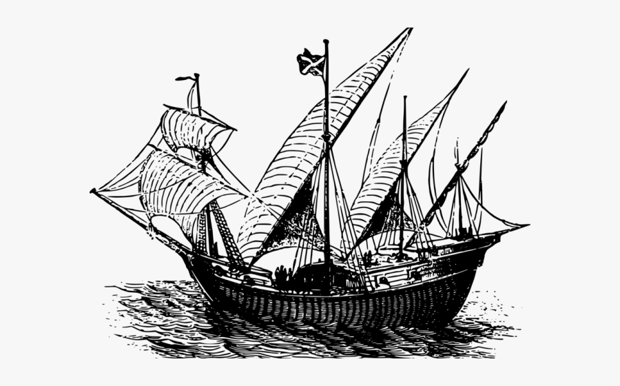 Caravel Ships 15th Century, Transparent Clipart