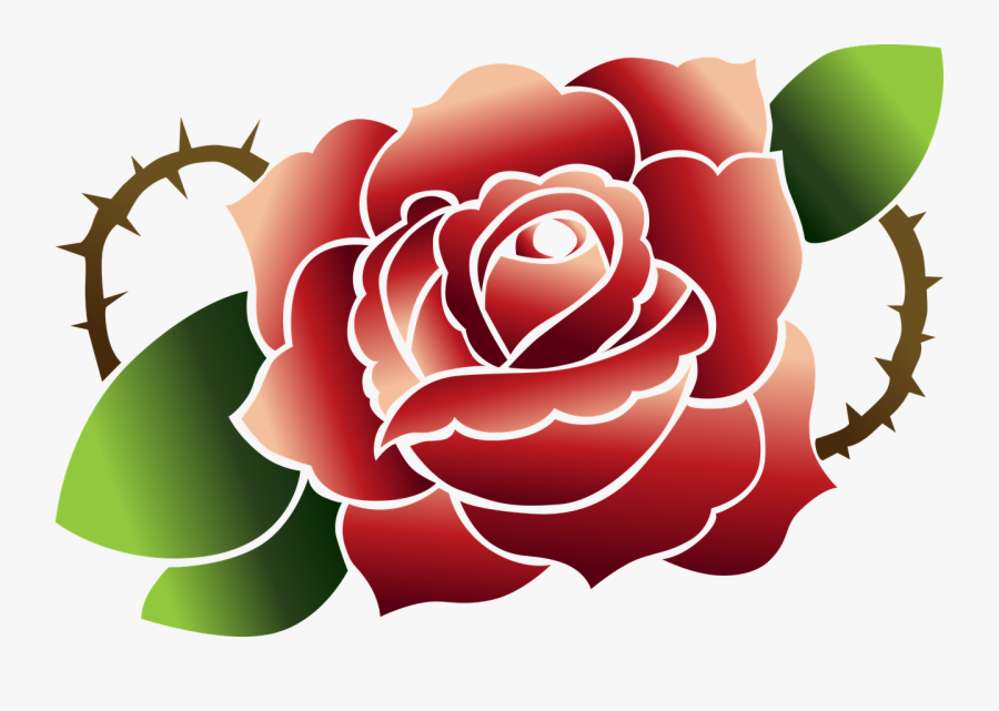 Rose Red Tattoo Free Picture - Red Roses Pdf, Transparent Clipart