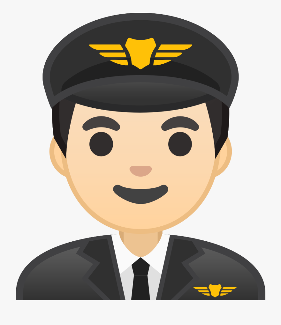 Man Pilot Light Skin Tone Icon - Emoji Piloto , Free Transparent ...