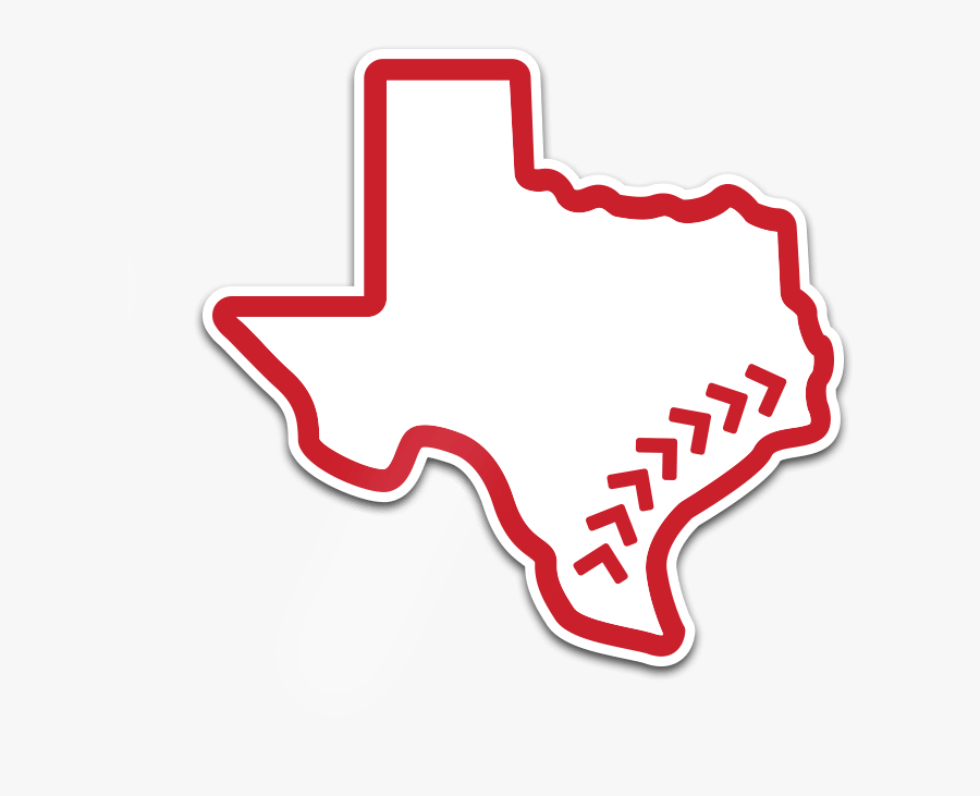 Texas Seams Helmet Decal - Texas With Heart Over Houston, Transparent Clipart
