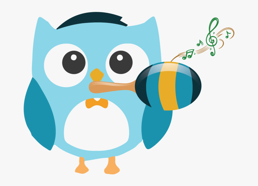 Toddlers- Owl With Maraca - Cartoon, Transparent Clipart
