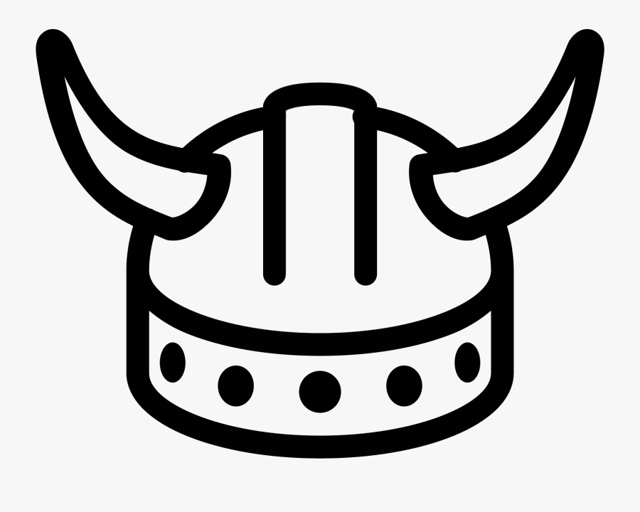 Viking Helmet - Viking Hat Black And White, Transparent Clipart