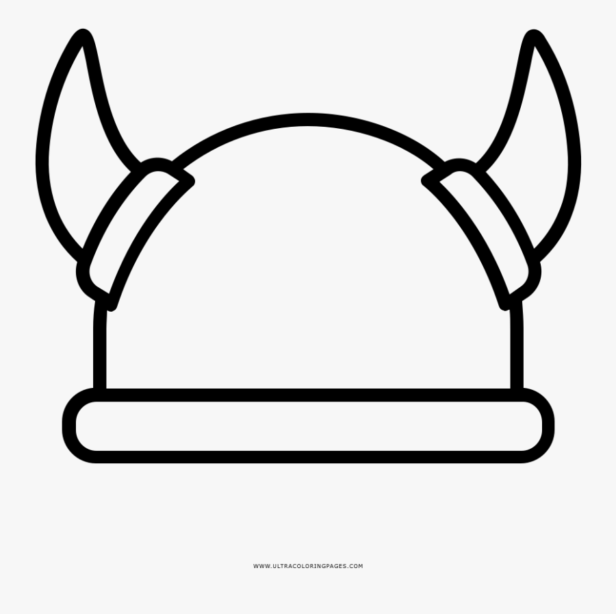 Viking Helmet Coloring Page - Viking Helmet Clipart, Transparent Clipart
