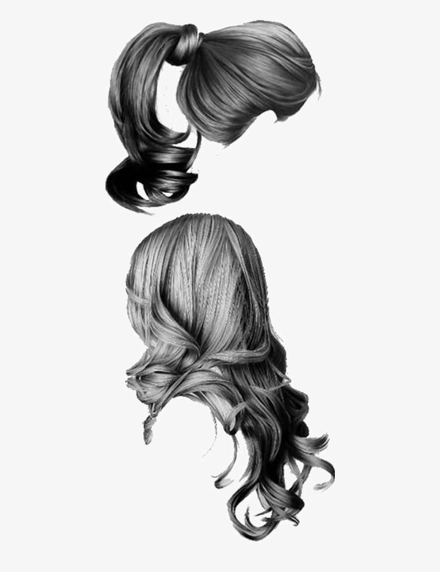 Pencil Hair Sketch Girls - Cabello Dibujo A Lapiz, Transparent Clipart