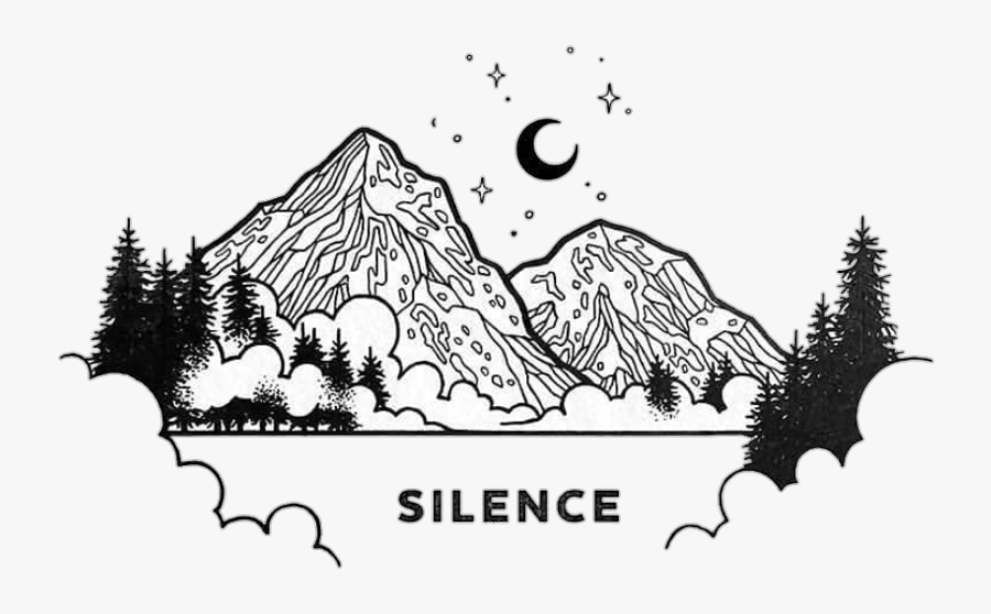 #silence #moon #mountain #tumblr #blackandwhite - Aspetto Che Torni Frasi, Transparent Clipart