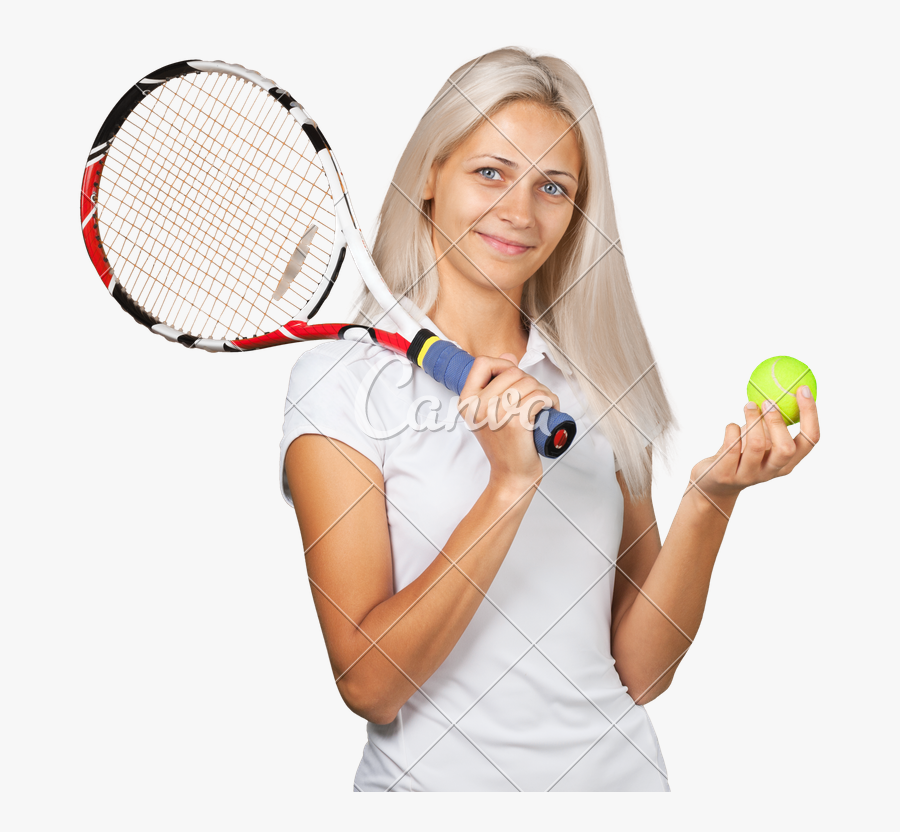 Clip Art Portrait Of A Female - Tennis Player, Transparent Clipart