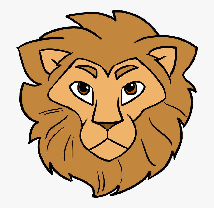 How To Draw Lion Head - Simple Lion Face Drawing , Free Transparent