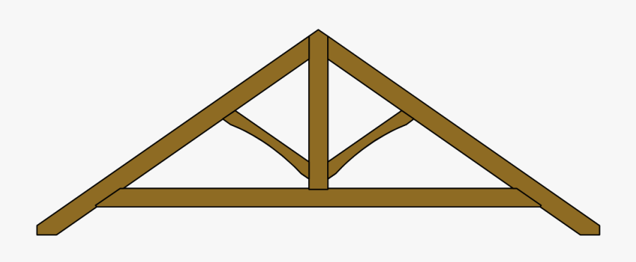 King Post Roof Truss With Collar-tie - Clipart Roof Trusses, Transparent Clipart