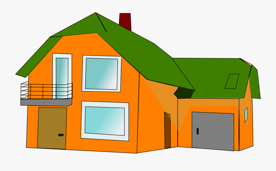 House Dwelling Balcony Free Picture - House With Garage Clipart, Transparent Clipart