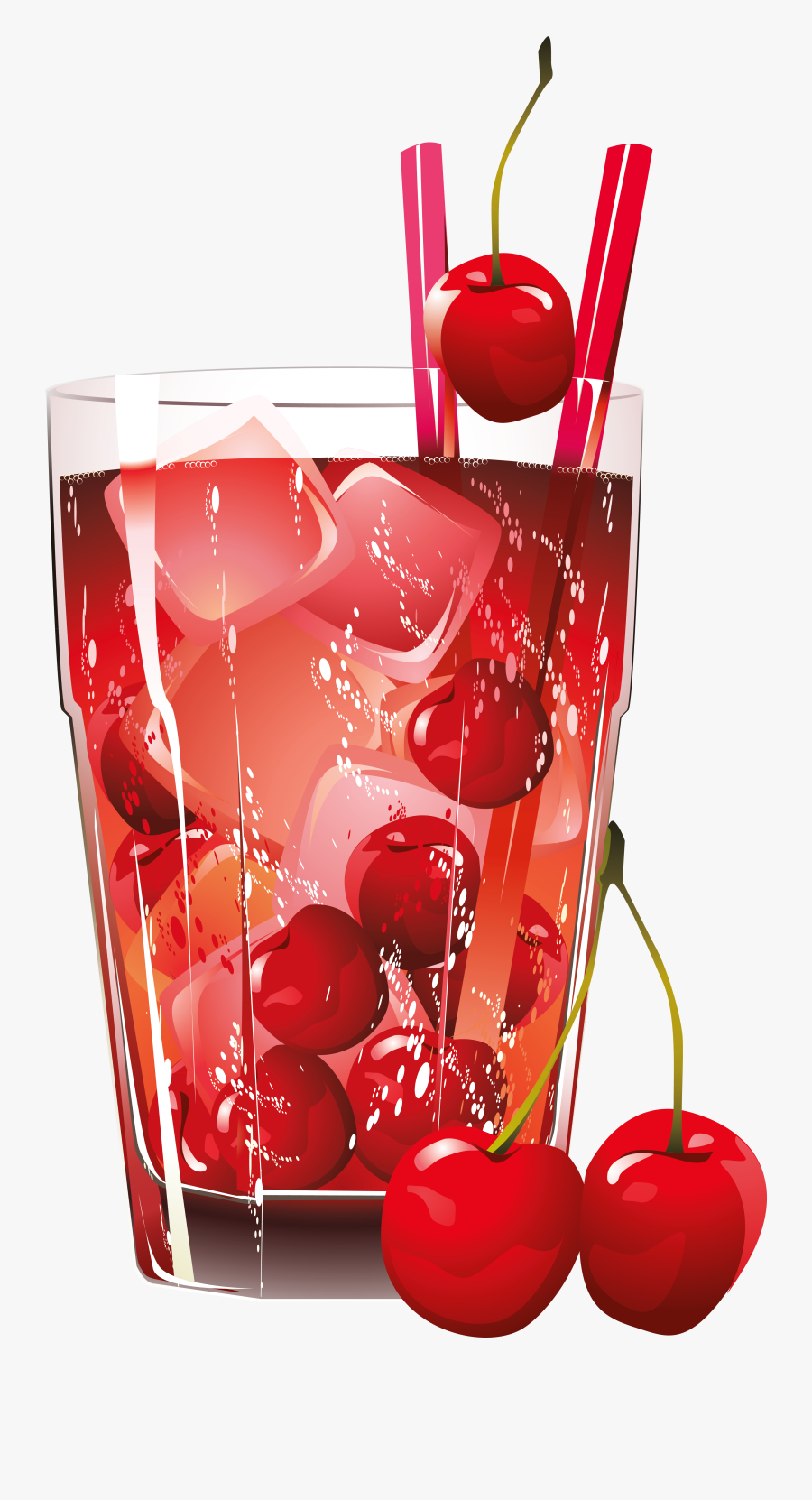 Glass Of Cherry Juice Png Clipart - Cherry Cocktail Png, Transparent Clipart