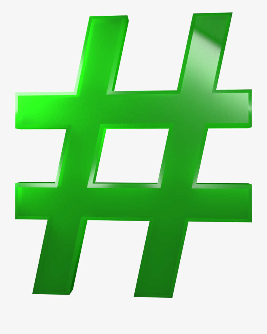 Hash Tag In Green, Transparent Clipart