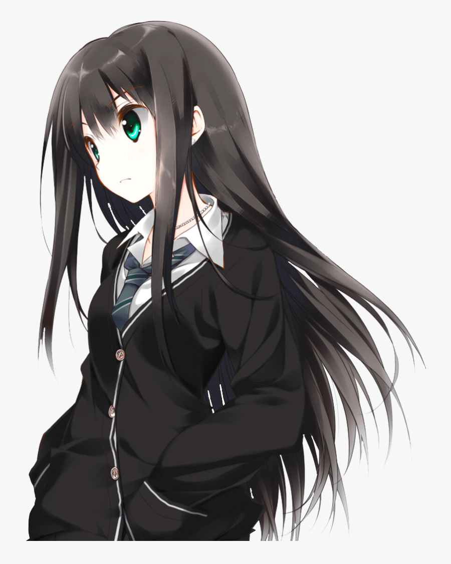 Anime Girl With Brown Hair And Green Eyes Clipart Images Serious Black Hair Anime Girl Free Transparent Clipart Clipartkey - brown hair girl brown hair free roblox hair