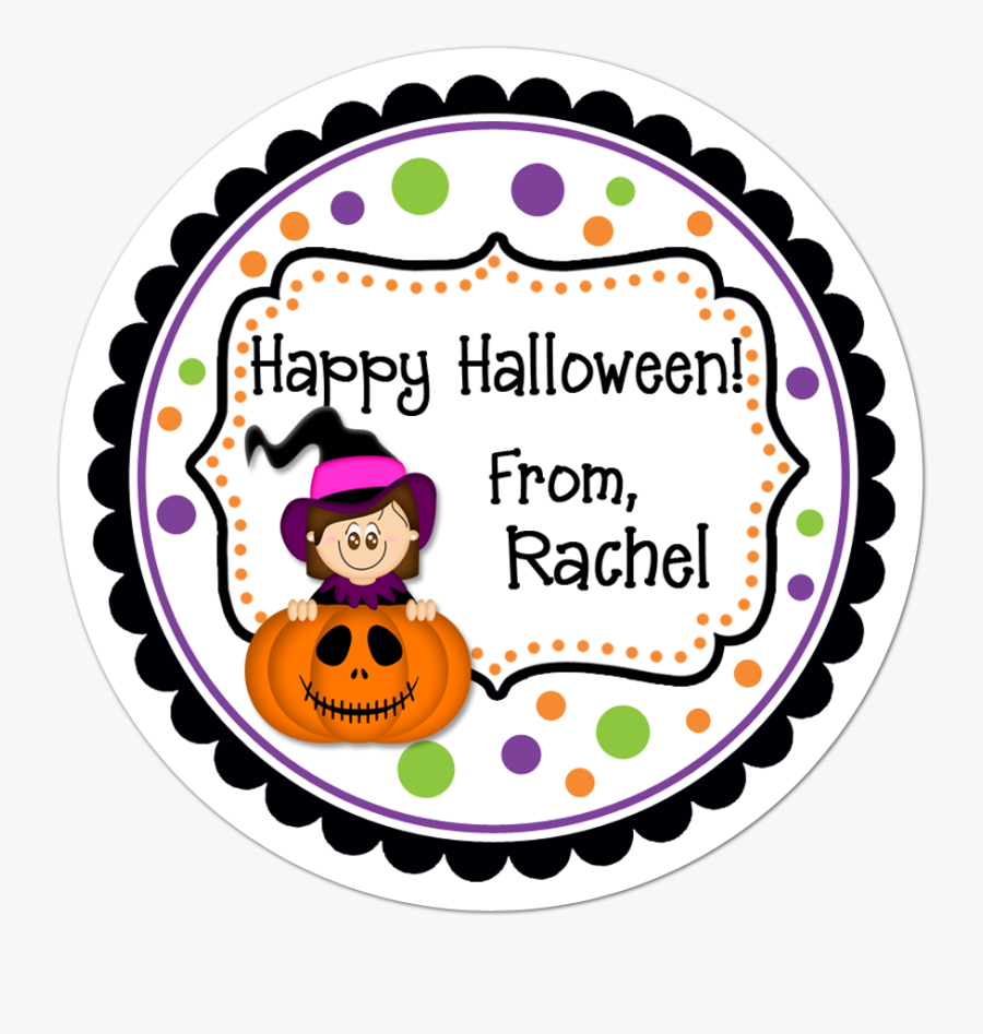 Witch Pumpkin Fancy Frame Personalized Sticker - Frames Tags Png, Transparent Clipart