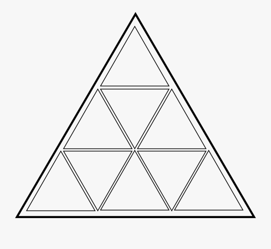 Line Art,triangle,symmetry - Triangle With 8 Triangles, Transparent Clipart